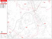 Concord <br /> Wall Map <br /> Zip Code <br /> Red Line Style 2022 Map