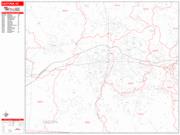 Gastonia <br /> Wall Map <br /> Zip Code <br /> Red Line Style 2024 Map