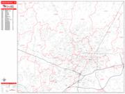 Greensboro <br /> Wall Map <br /> Zip Code <br /> Red Line Style 2024 Map