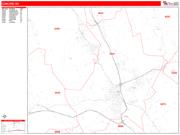 Concord <br /> Wall Map <br /> Zip Code <br /> Red Line Style 2022 Map