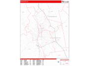 Manchester <br /> Wall Map <br /> Zip Code <br /> Red Line Style 2024 Map