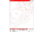 Atlantic City <br /> Wall Map <br /> Zip Code <br /> Red Line Style 2022 Map