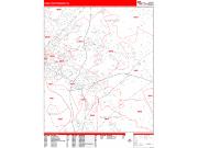 Hamilton <br /> Wall Map <br /> Zip Code <br /> Red Line Style 2024 Map