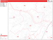 New Brunswick <br /> Wall Map <br /> Zip Code <br /> Red Line Style 2024 Map