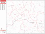 Paterson <br /> Wall Map <br /> Zip Code <br /> Red Line Style 2024 Map