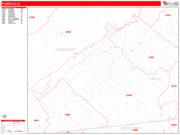 Plainfield <br /> Wall Map <br /> Zip Code <br /> Red Line Style 2024 Map