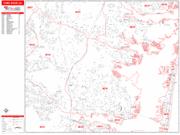 Toms River <br /> Wall Map <br /> Zip Code <br /> Red Line Style 2024 Map