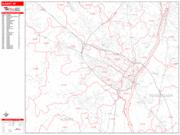 Albany <br /> Wall Map <br /> Zip Code <br /> Red Line Style 2022 Map
