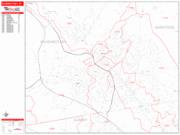 Schenectady <br /> Wall Map <br /> Zip Code <br /> Red Line Style 2024 Map