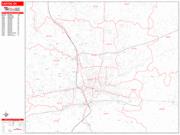 Canton <br /> Wall Map <br /> Zip Code <br /> Red Line Style 2024 Map