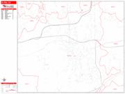 Elyria <br /> Wall Map <br /> Zip Code <br /> Red Line Style 2024 Map