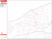 Lorain <br /> Wall Map <br /> Zip Code <br /> Red Line Style 2024 Map