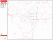 Lawton <br /> Wall Map <br /> Zip Code <br /> Red Line Style 2024 Map