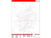 Bend <br /> Wall Map <br /> Zip Code <br /> Red Line Style 2024 Map