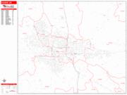 Eugene <br /> Wall Map <br /> Zip Code <br /> Red Line Style 2024 Map