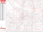Portland <br /> Wall Map <br /> Zip Code <br /> Red Line Style 2024 Map