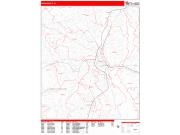 Providence <br /> Wall Map <br /> Zip Code <br /> Red Line Style 2024 Map