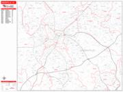 Greenville <br /> Wall Map <br /> Zip Code <br /> Red Line Style 2024 Map