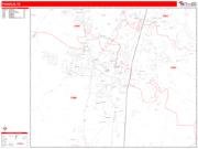 Franklin <br /> Wall Map <br /> Zip Code <br /> Red Line Style 2022 Map