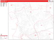 Cedar Park <br /> Wall Map <br /> Zip Code <br /> Red Line Style 2024 Map