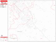 College Station <br /> Wall Map <br /> Zip Code <br /> Red Line Style 2024 Map