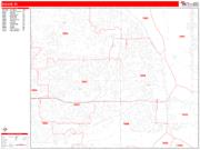 Euless <br /> Wall Map <br /> Zip Code <br /> Red Line Style 2024 Map