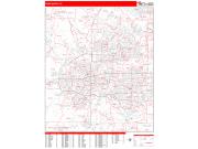 Fort Worth <br /> Wall Map <br /> Zip Code <br /> Red Line Style 2022 Map