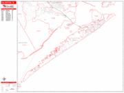 Galveston <br /> Wall Map <br /> Zip Code <br /> Red Line Style 2024 Map