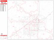 Lubbock <br /> Wall Map <br /> Zip Code <br /> Red Line Style 2024 Map