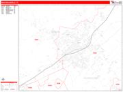 New Braunfels <br /> Wall Map <br /> Zip Code <br /> Red Line Style 2024 Map
