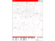 Pharr <br /> Wall Map <br /> Zip Code <br /> Red Line Style 2024 Map