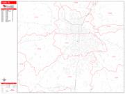 Tyler <br /> Wall Map <br /> Zip Code <br /> Red Line Style 2024 Map