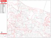 Norfolk <br /> Wall Map <br /> Zip Code <br /> Red Line Style 2024 Map
