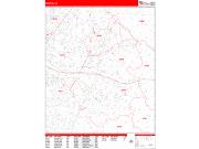 Reston <br /> Wall Map <br /> Zip Code <br /> Red Line Style 2024 Map