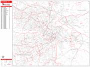 Richmond <br /> Wall Map <br /> Zip Code <br /> Red Line Style 2024 Map