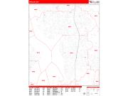 Kirkland <br /> Wall Map <br /> Zip Code <br /> Red Line Style 2024 Map