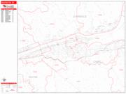 Huntington <br /> Wall Map <br /> Zip Code <br /> Red Line Style 2024 Map