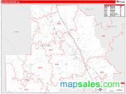 Chilton County, AL <br /> Wall Map <br /> Zip Code <br /> Red Line Style 2024 Map