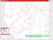 Coosa County, AL <br /> Wall Map <br /> Zip Code <br /> Red Line Style 2024 Map