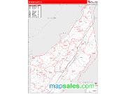 DeKalb County, AL <br /> Wall Map <br /> Zip Code <br /> Red Line Style 2024 Map