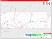 Escambia County, AL <br /> Wall Map <br /> Zip Code <br /> Red Line Style 2024 Map