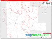 Fayette County, AL <br /> Wall Map <br /> Zip Code <br /> Red Line Style 2024 Map