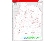 Lawrence County, AL <br /> Wall Map <br /> Zip Code <br /> Red Line Style 2024 Map