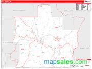 Pike County, AL <br /> Wall Map <br /> Zip Code <br /> Red Line Style 2024 Map