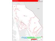 Juneau County, AK <br /> Wall Map <br /> Zip Code <br /> Red Line Style 2024 Map