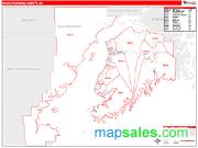 Kenai Peninsula County, AK <br /> Wall Map <br /> Zip Code <br /> Red Line Style 2024 Map
