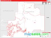 Valdez-Cordova County, AK <br /> Wall Map <br /> Zip Code <br /> Red Line Style 2024 Map