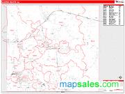 Cochise County, AZ <br /> Wall Map <br /> Zip Code <br /> Red Line Style 2024 Map