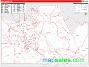 Pinal County, AZ <br /> Wall Map <br /> Zip Code <br /> Red Line Style 2024 Map