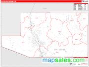 Santa Cruz County, AZ <br /> Wall Map <br /> Zip Code <br /> Red Line Style 2024 Map